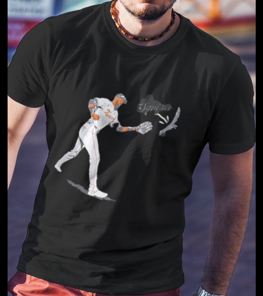 Squirrel Leody Taveras Texas Rangers MLB Catching Cartoon Baseball T-Shirt