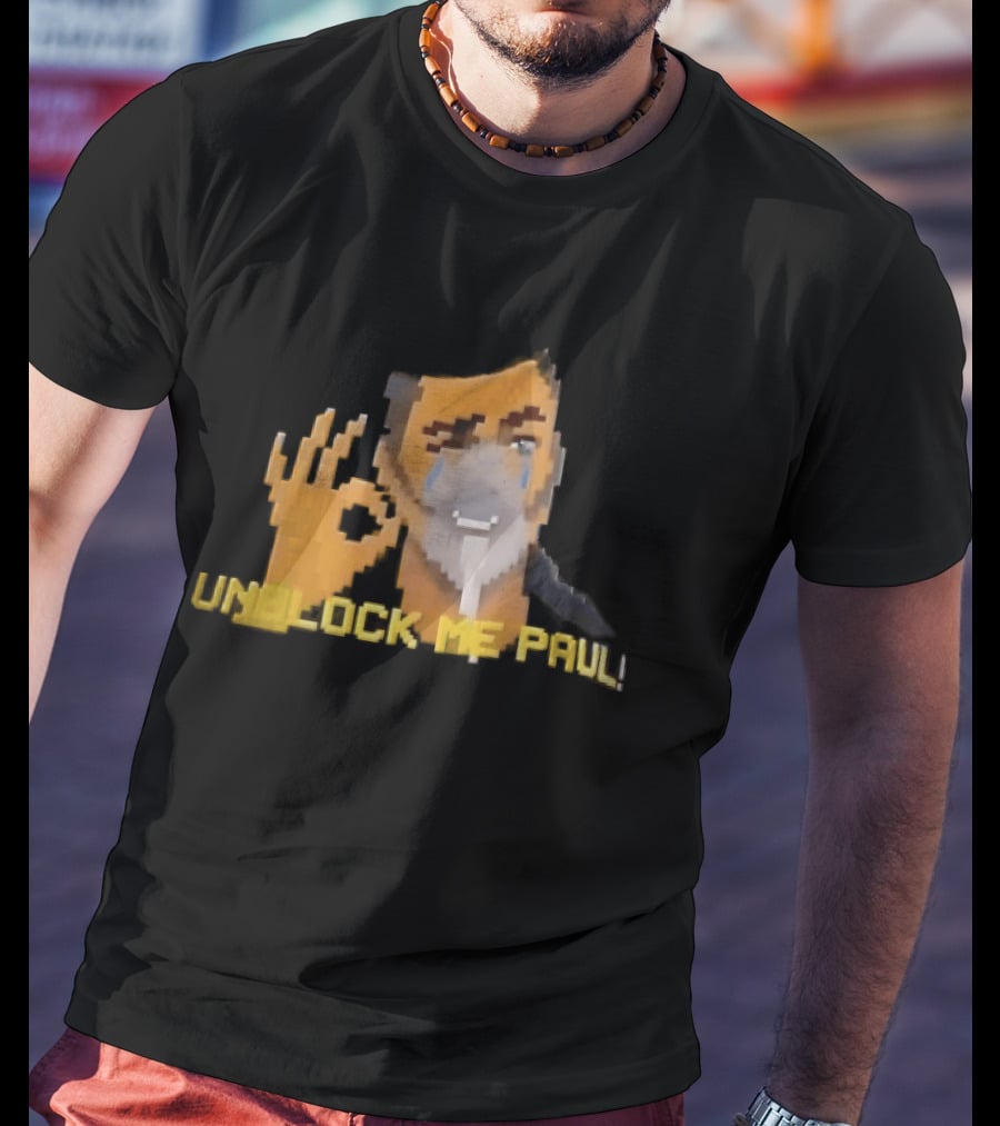 Unblock Me Paul Pixel Art Crying Man OK Hand Gesture T-Shirt
