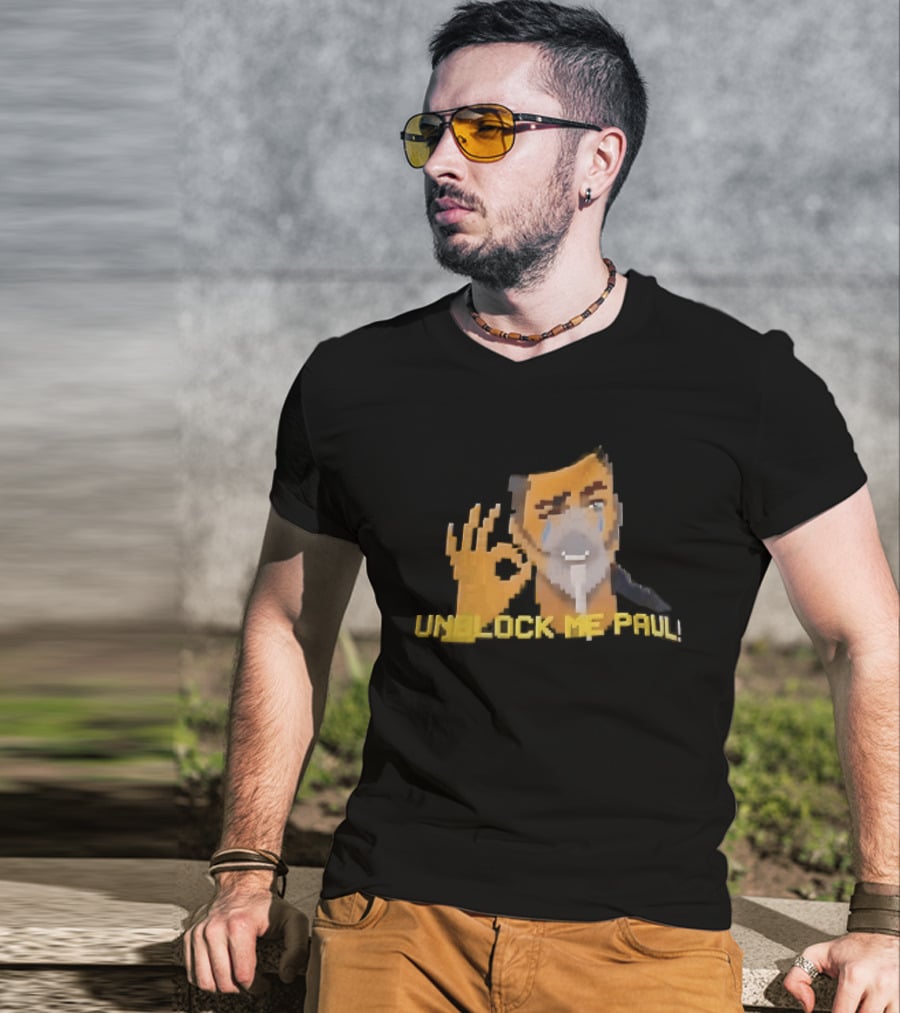 Unblock Me Paul Pixel Art Crying Man OK Hand Gesture T-Shirt