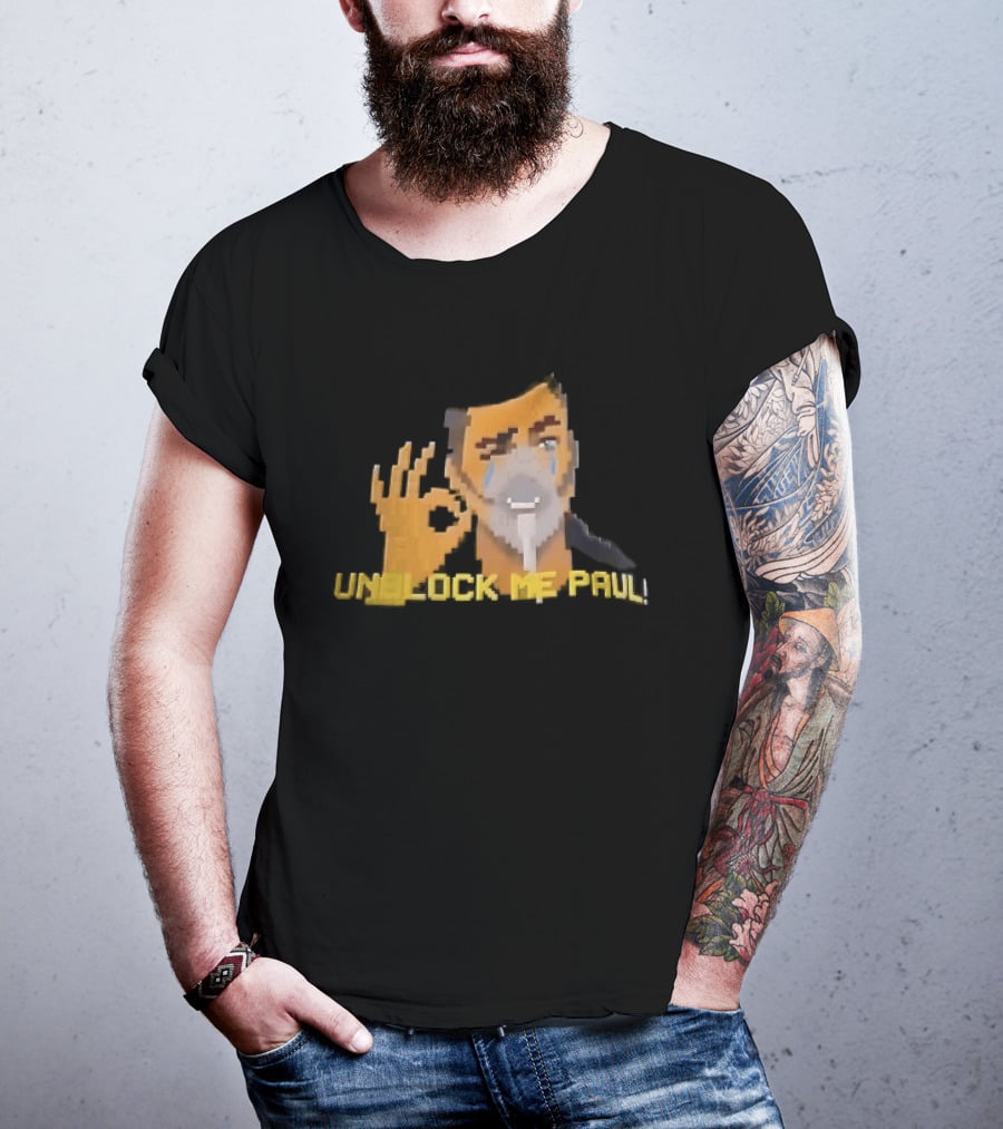 Unblock Me Paul Pixel Art Crying Man OK Hand Gesture T-Shirt