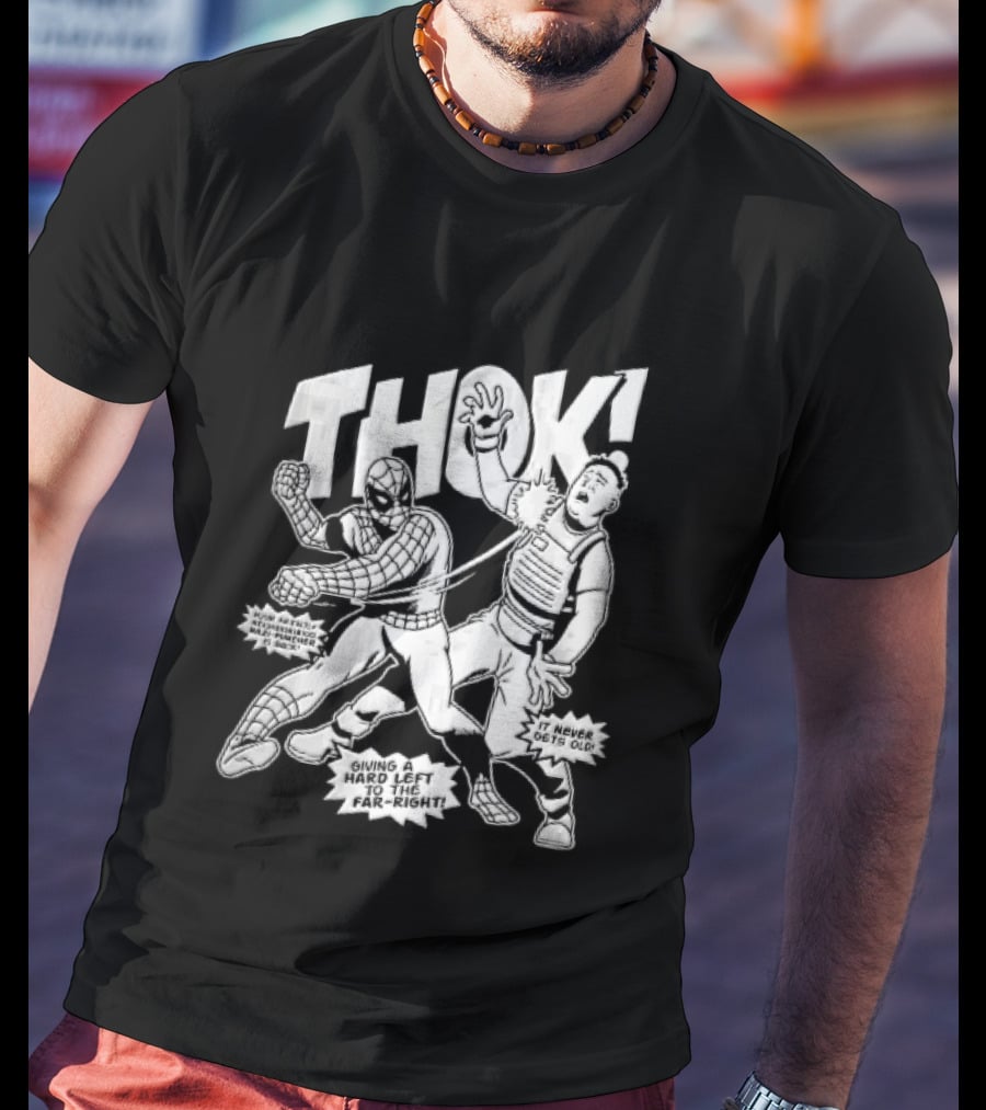 Spider Man Thok Nazi Puncher Far Right Comic Line T-Shirt