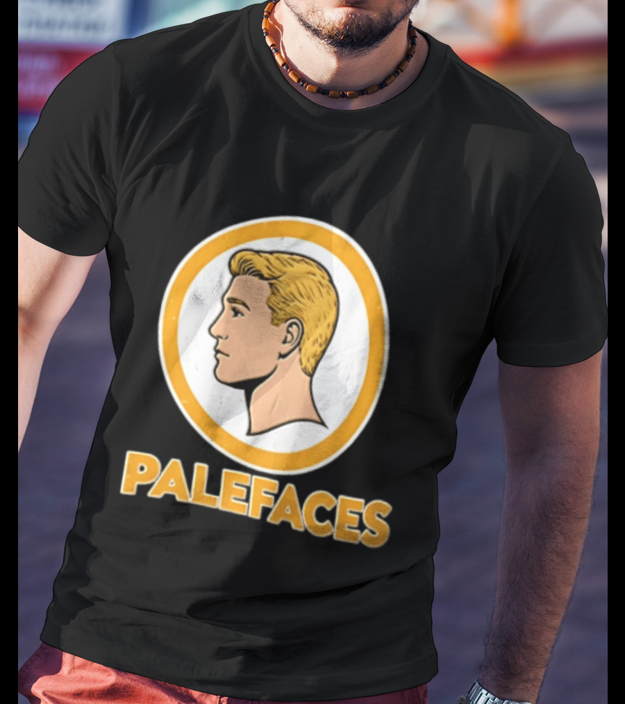 Palefaces Distressed Blonde Male Profile Circular T-Shirt