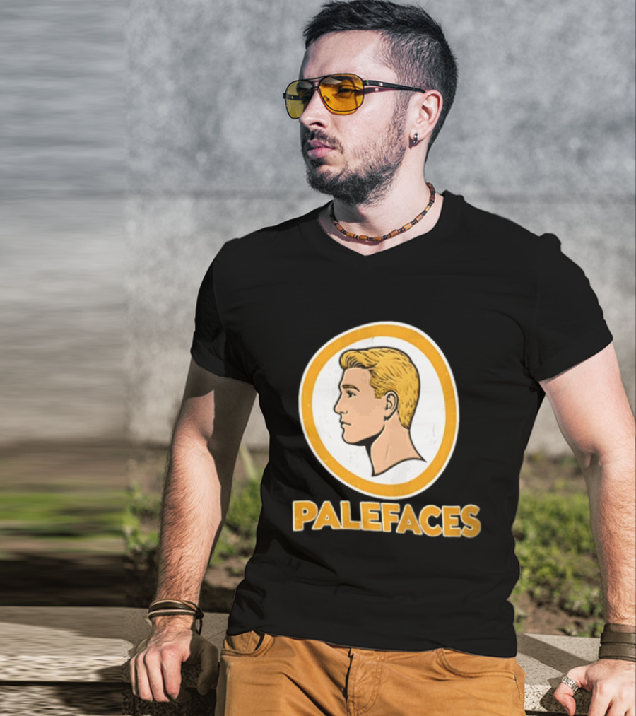 Palefaces Distressed Blonde Male Profile Circular T-Shirt