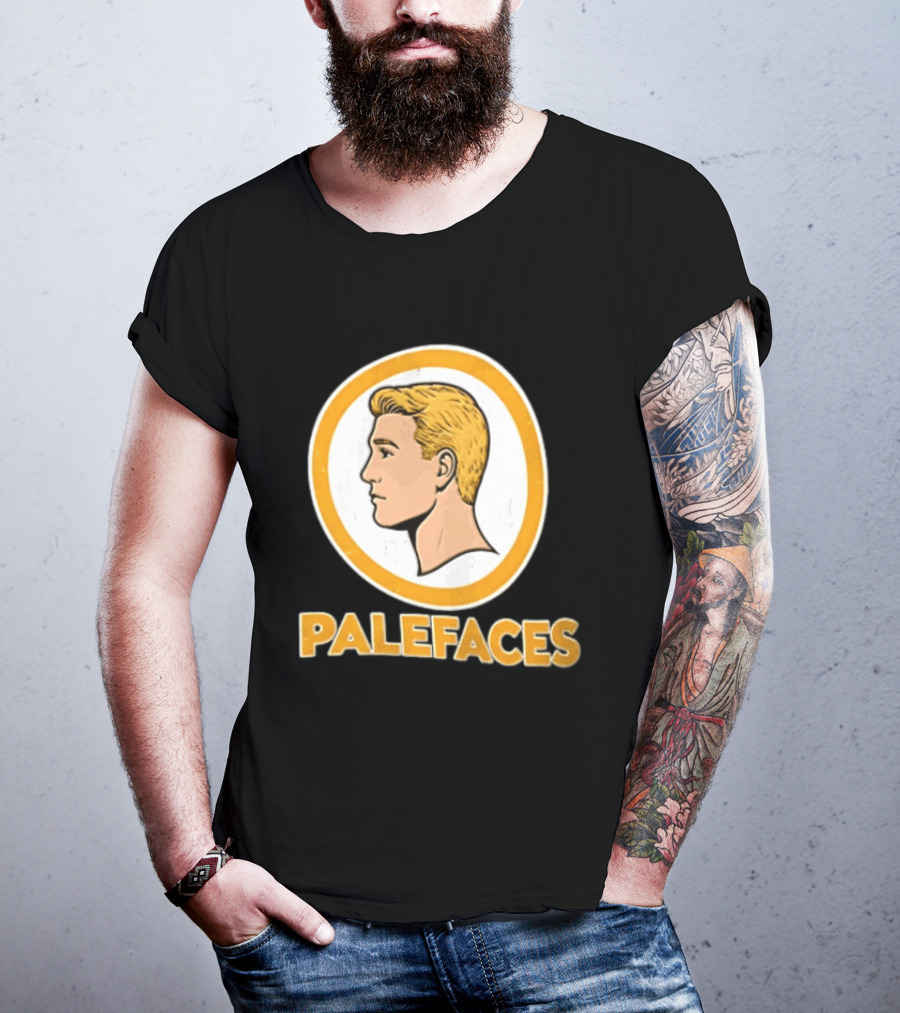 Palefaces Distressed Blonde Male Profile Circular T-Shirt