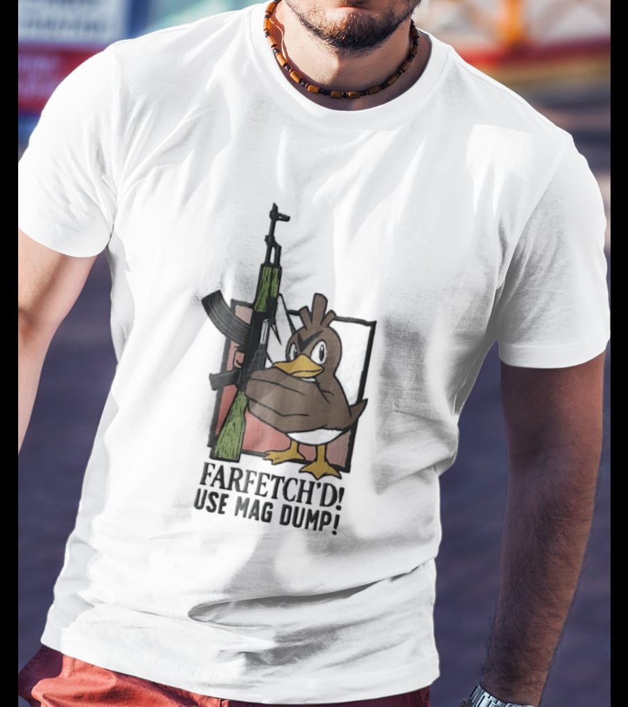 Farfetch'd Use Mag Dump Pok Mon Holding AK47 Rifle T-Shirt