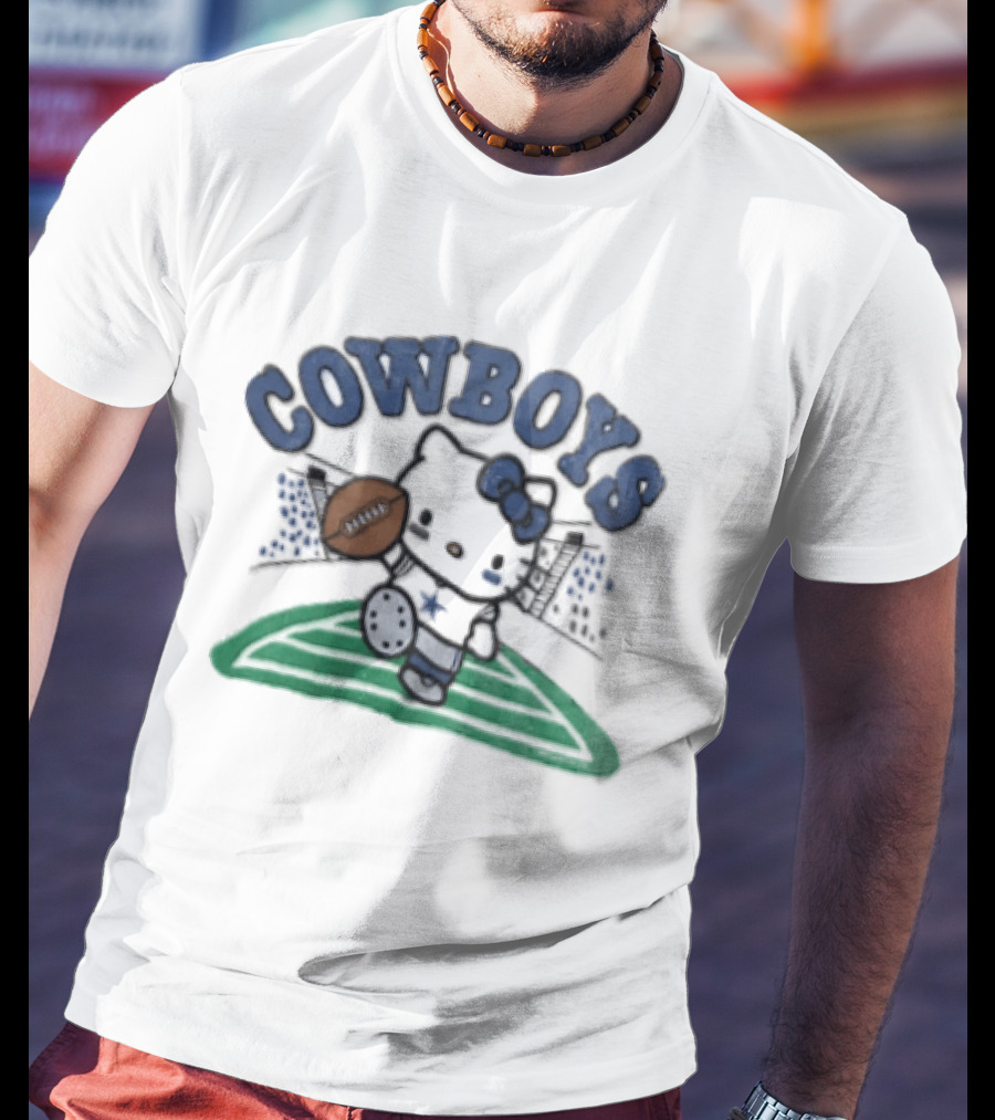 Hello Kitty Cowboys Football Collab With Dallas Touchdown T-Shirt