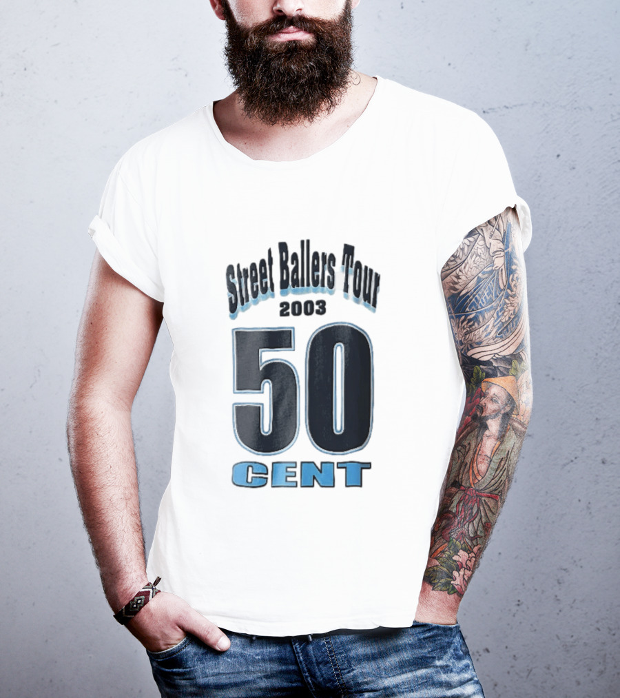 Street Ballers Tour 2003 50 Cent Jersey Number Blue T-Shirt