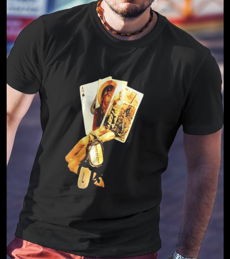 Ace Of Spades Virgin Mary Soldier Photograph Dog Tags T-Shirt