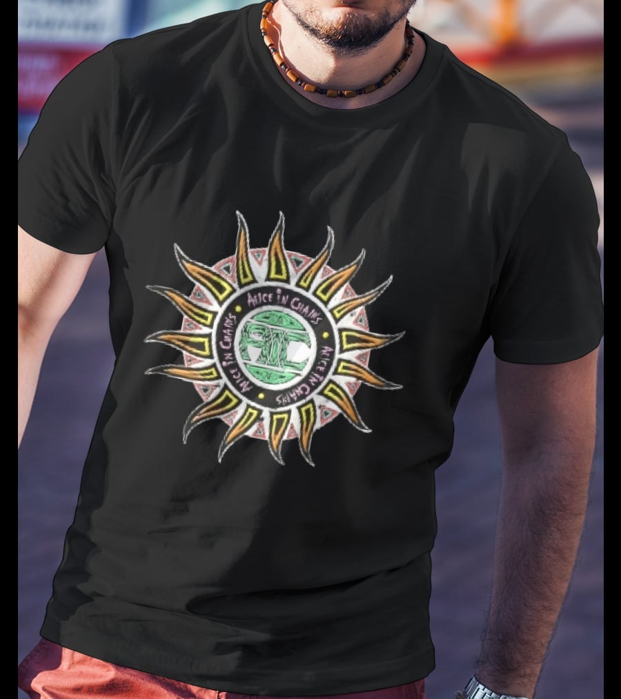 Alice In Chains Sun Icon With Band Name T-Shirt