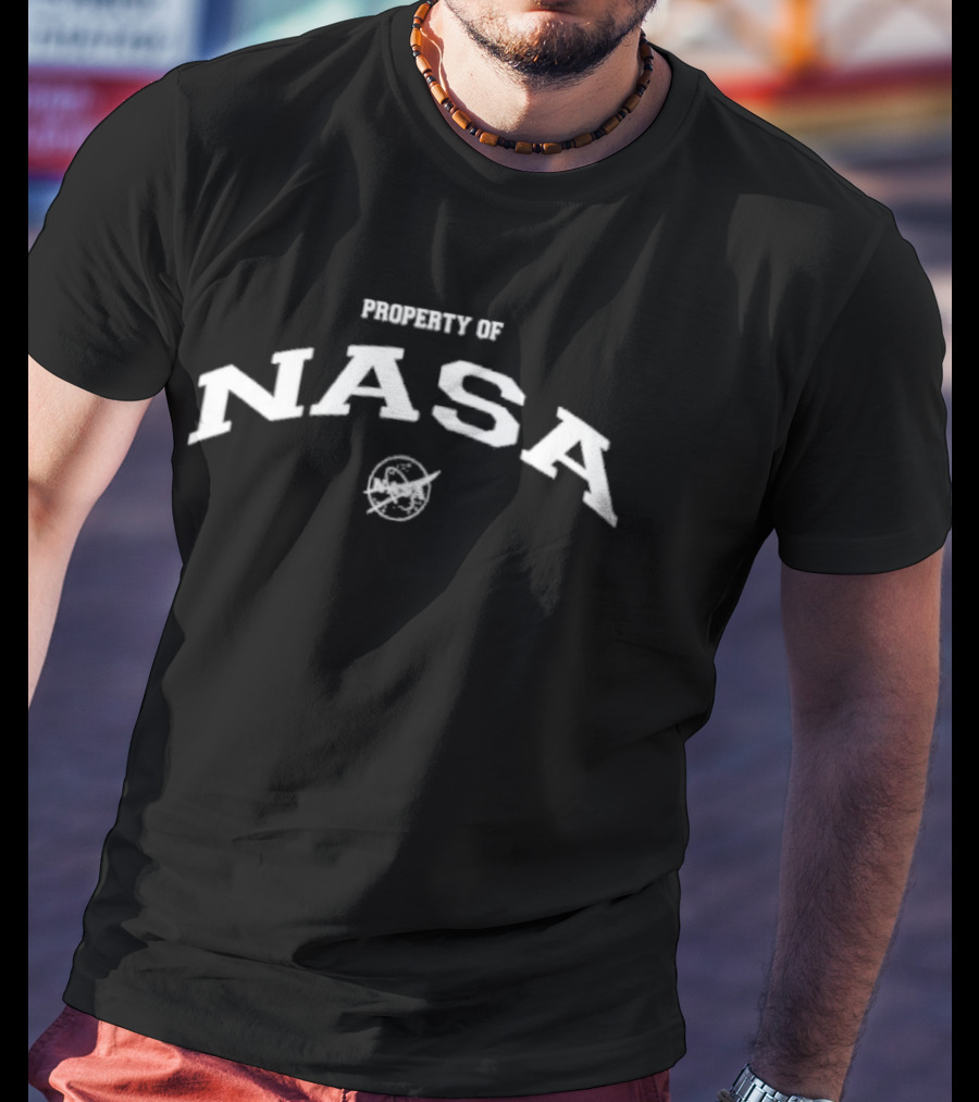 Andre Wisdom Property Of NASA Souvenir Spellout Text With NASA T-Shirt