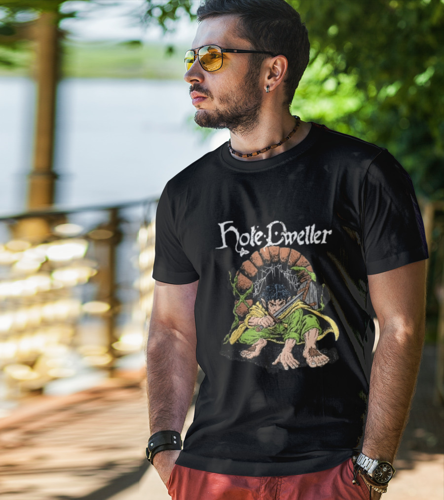 Hole Dweller Fantasy Creature Crouching With Sword T-Shirt