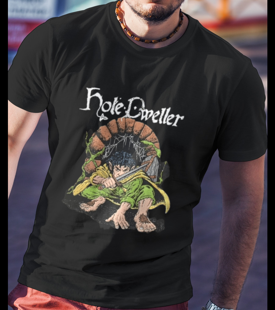 Hole Dweller Fantasy Creature Crouching With Sword T-Shirt