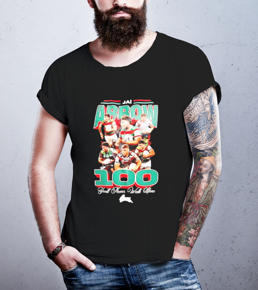 Jai Arrow 100 Games South Sydney Rabbitohs You'll Never Walk Alone T-Shirt