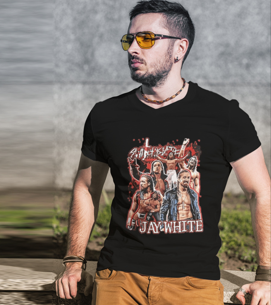 Jay White Switchblade Wrestling Montage Collage T-Shirt