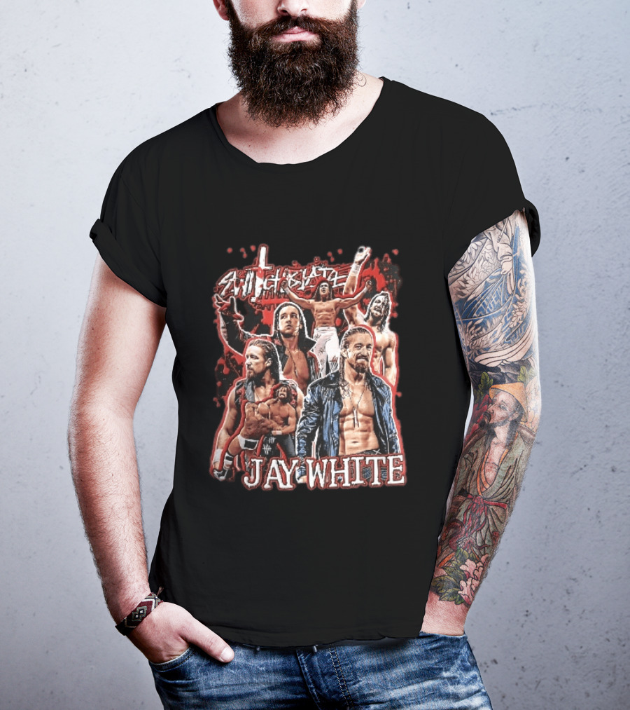 Jay White Switchblade Wrestling Montage Collage T-Shirt