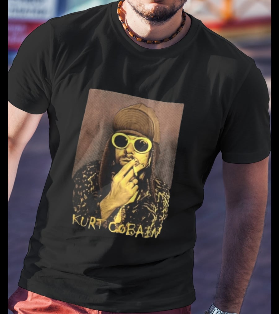 Kurt Cobain Sunglasses Cigarette T-Shirt