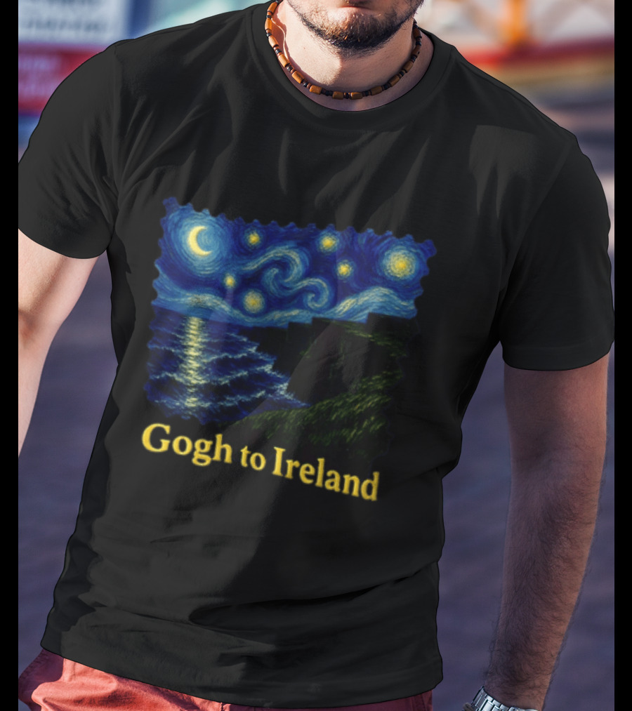 Van Gogh Starry Night Cliffs Overlook Gogh To Ireland T-Shirt
