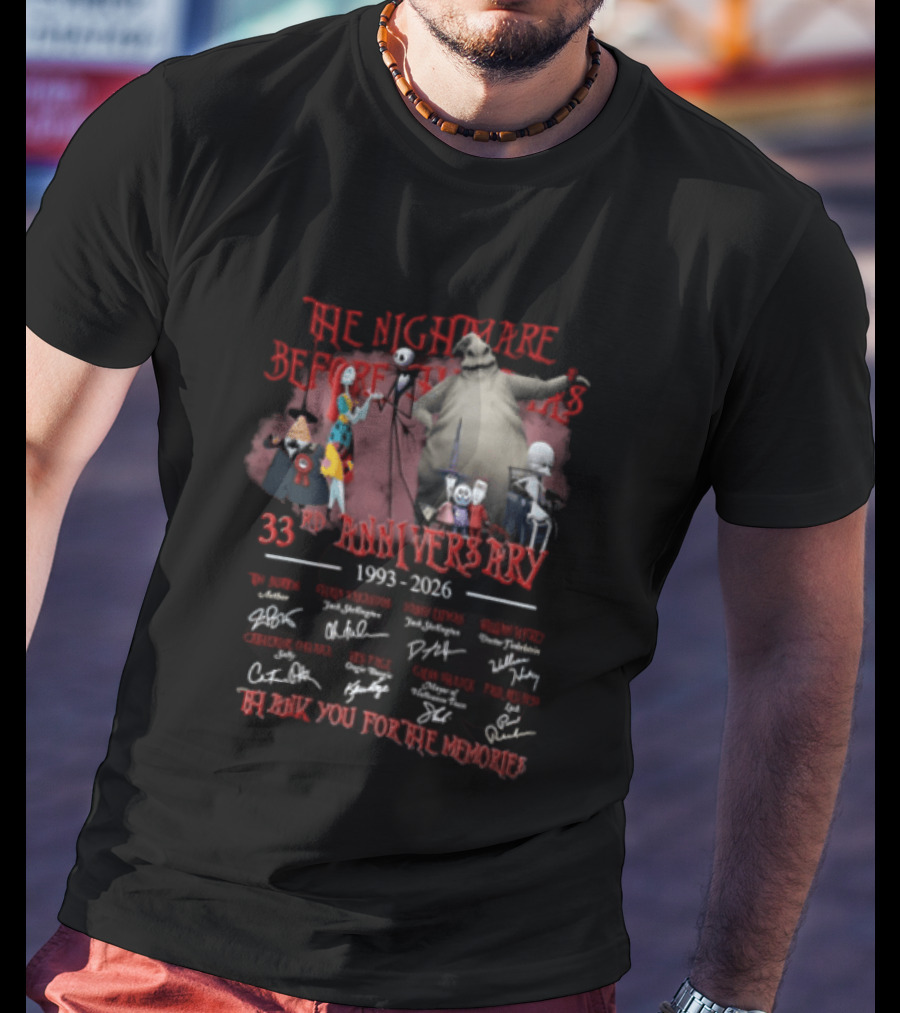 The Nightmare Before Christmas 33rd Anniversary 1993 2026 Thank You For The Memories T-Shirt