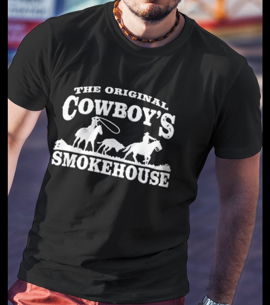 The Original Cowboy's Smokehouse Western Rodeo Scene T-Shirt