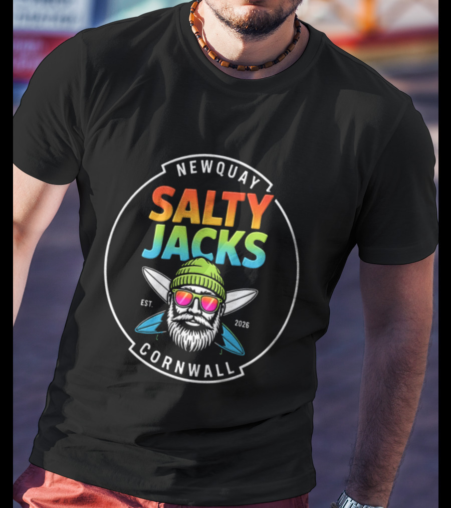 Newquay Salty Jacks Surf Shack Cornwall Est 2026 T-Shirt