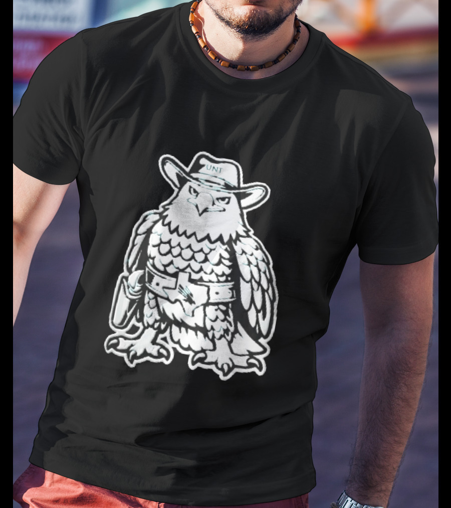 UNT Cowboy Hat Eagle Texas Belt Buckle Sheriff T-Shirt
