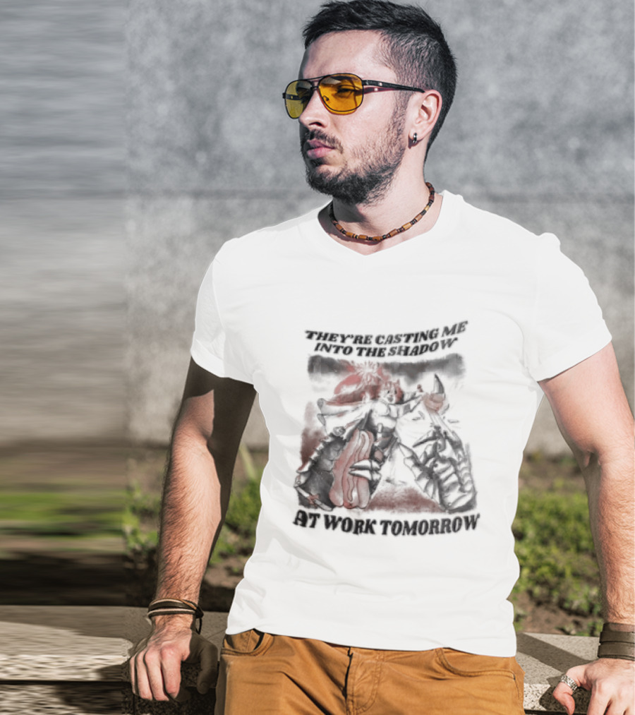 Cat They're Casting Me Into The Shadow At Work Tomorrow Cute Whimsical Feline T-Shirt