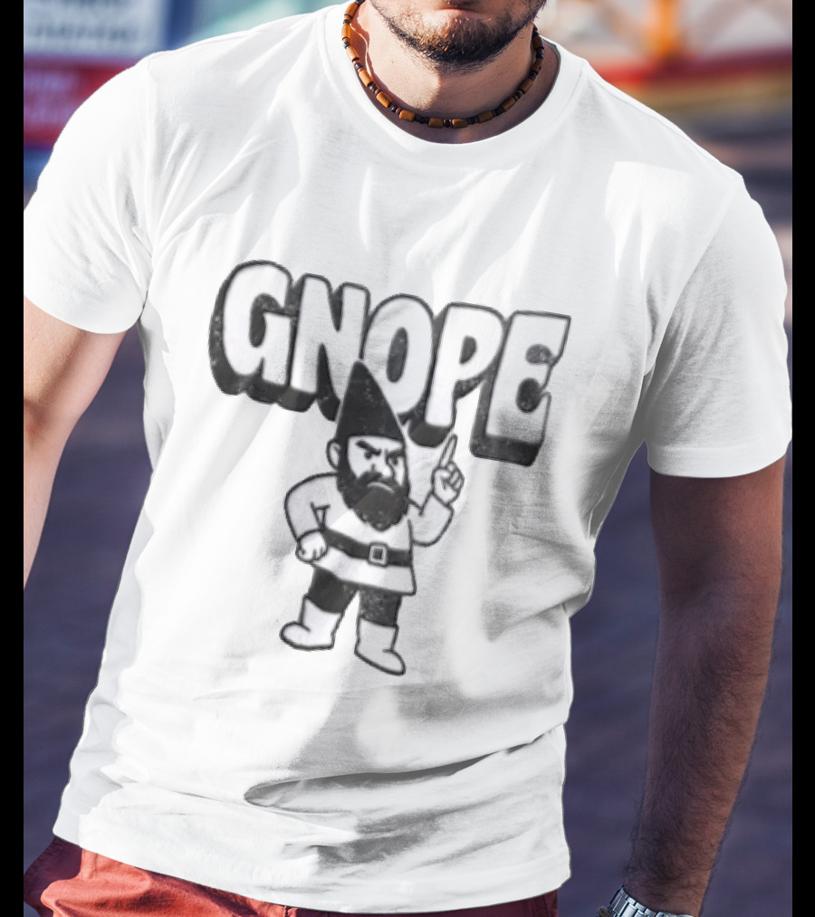 Grumpy Gnome Gnope Finger Wagging Humor T-Shirt