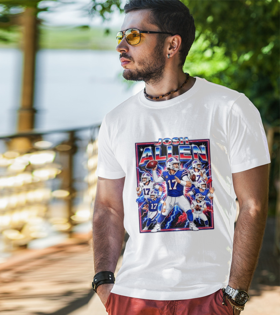 Josh Allen Buffalo Bills Galactic Storm Quarterback 17 T-Shirt