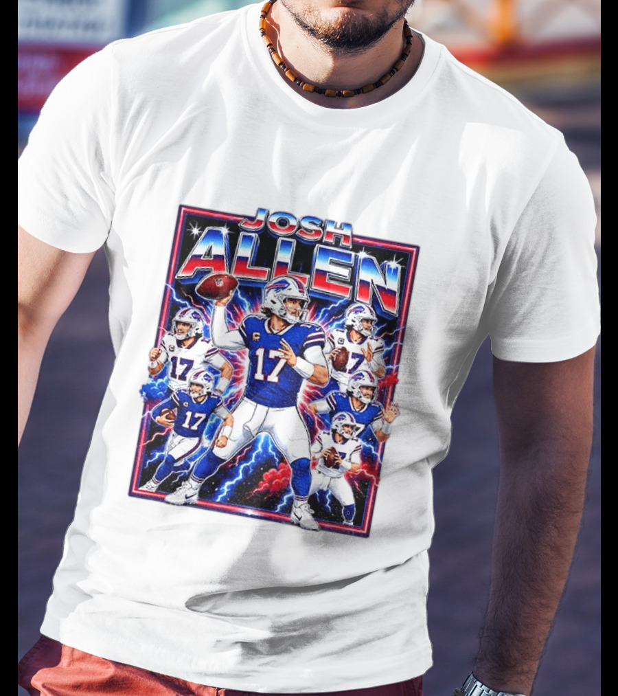 Josh Allen Buffalo Bills Galactic Storm Quarterback 17 T-Shirt