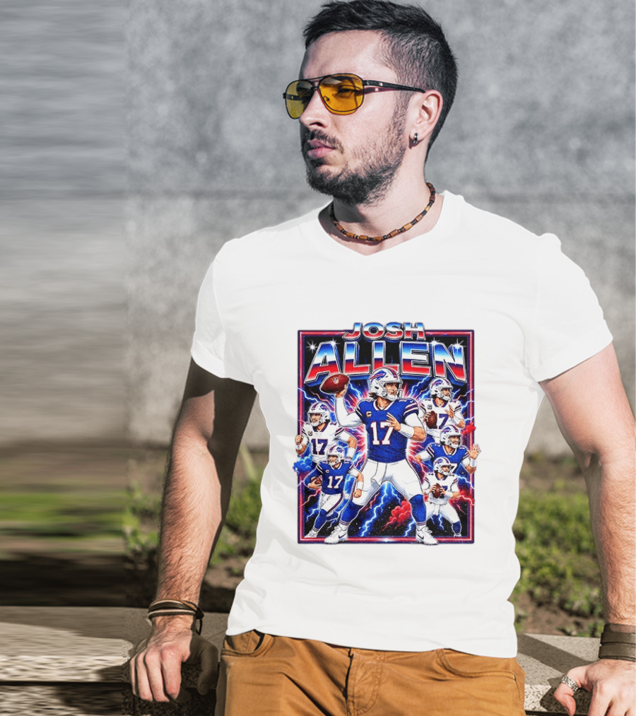 Josh Allen Buffalo Bills Galactic Storm Quarterback 17 T-Shirt