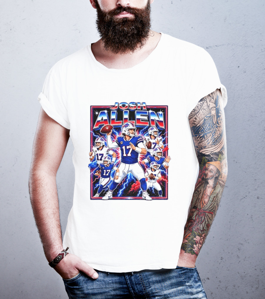 Josh Allen Buffalo Bills Galactic Storm Quarterback 17 T-Shirt