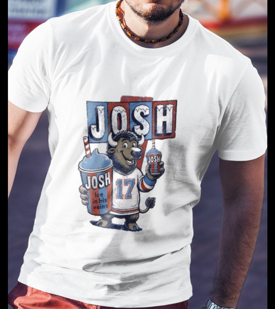 Josh 17 Ice In His Veins Buffalo Drinking Slushy T-Shirt