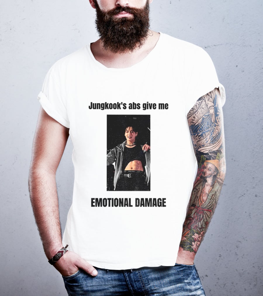 Jungkook's Abs Give Me Emotional Damage Fandom Trend T-Shirt