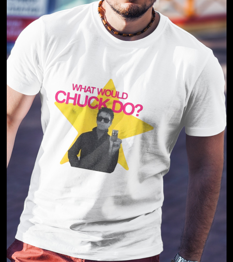 Chuck Timely And The Hourglass 90s Baby What Would Chuck Do Starburst T-Shirt
