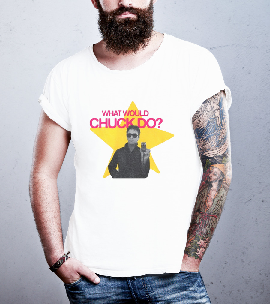 Chuck Timely And The Hourglass 90s Baby What Would Chuck Do Starburst T-Shirt