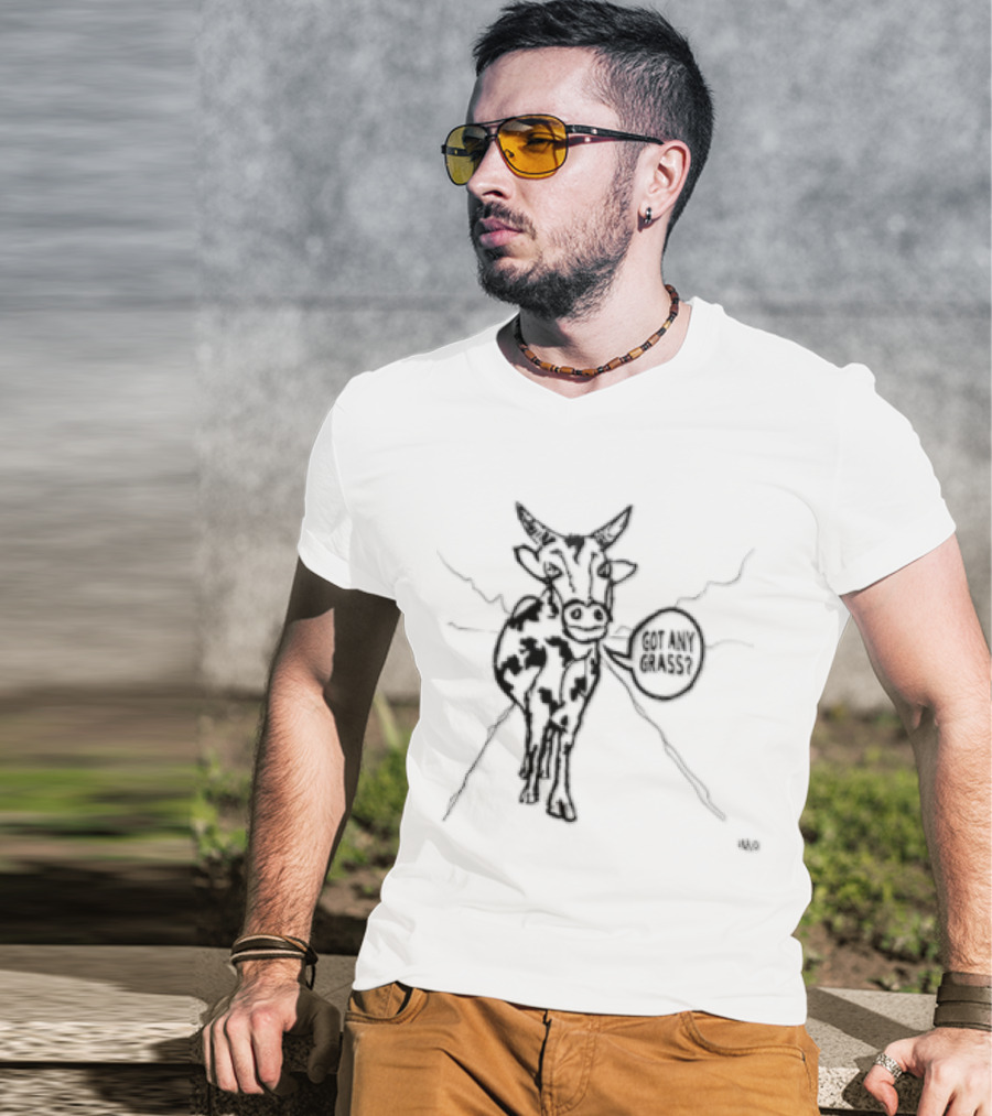 Cow Speaks Sarcasm Meme Black And White Sketch T-Shirt