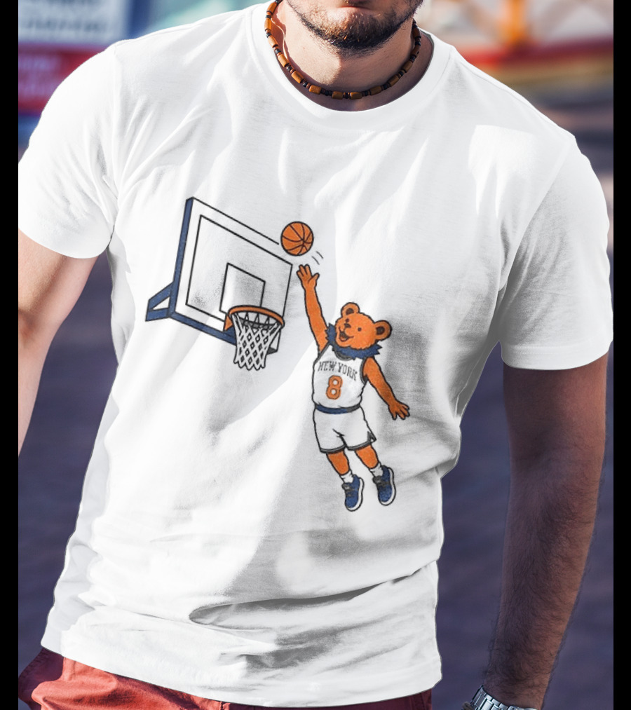 New York Knicks Grateful Dead Dancing Bear Basketball OG Anunoby Tip T-Shirt