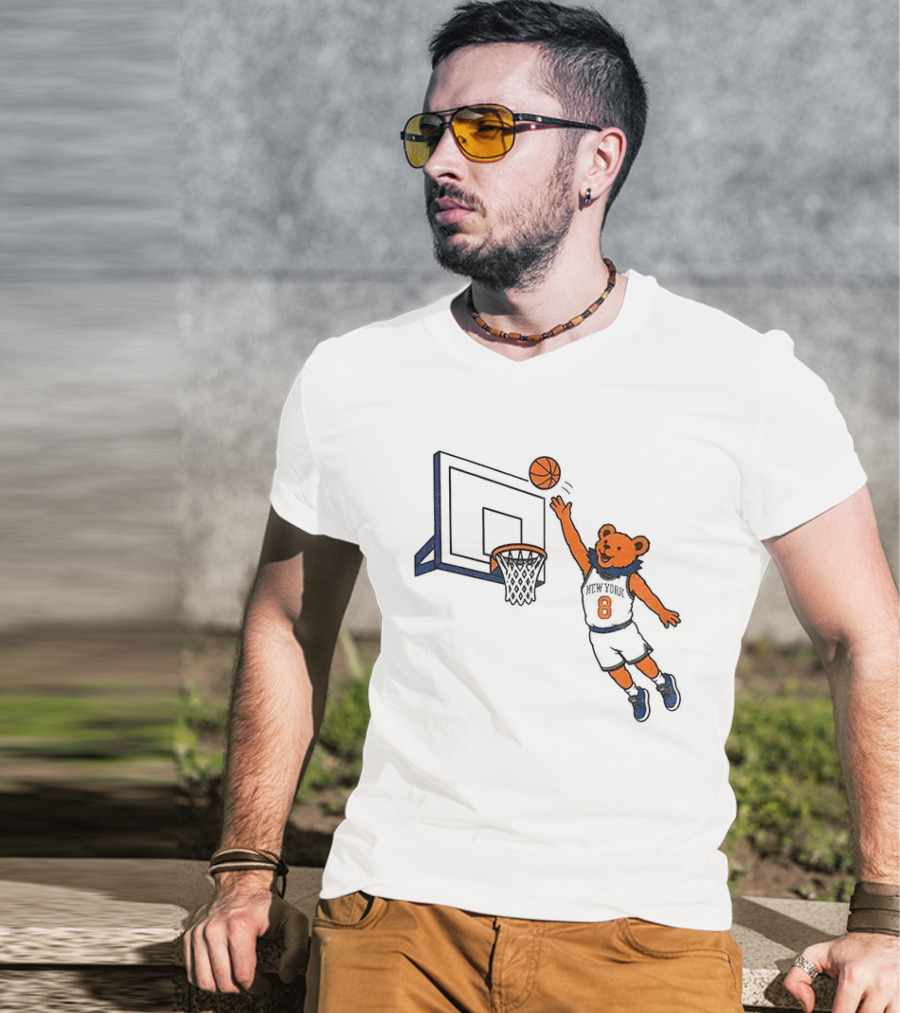 New York Knicks Grateful Dead Dancing Bear Basketball OG Anunoby Tip T-Shirt