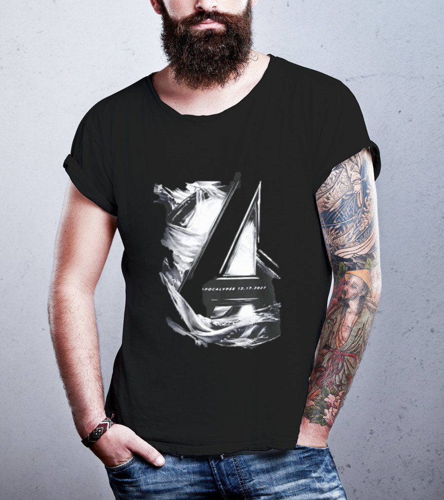 Avengers Apocalypse 12.17.2027 Tower Monochrome T-Shirt