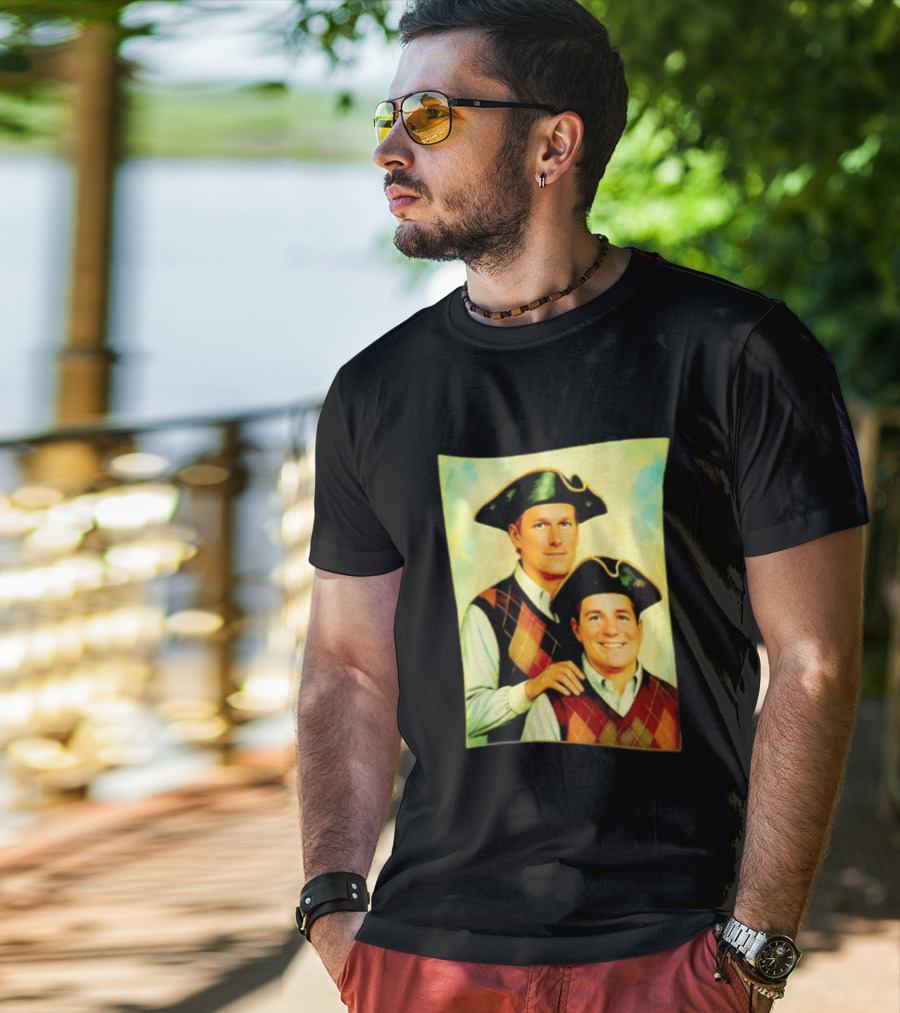 Bill Belichick Tom Brady New England Patriots Colonial Style Historical T-Shirt