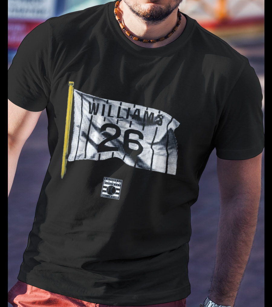 Williams 26 Flag National Baseball Hall Of Fame T-Shirt