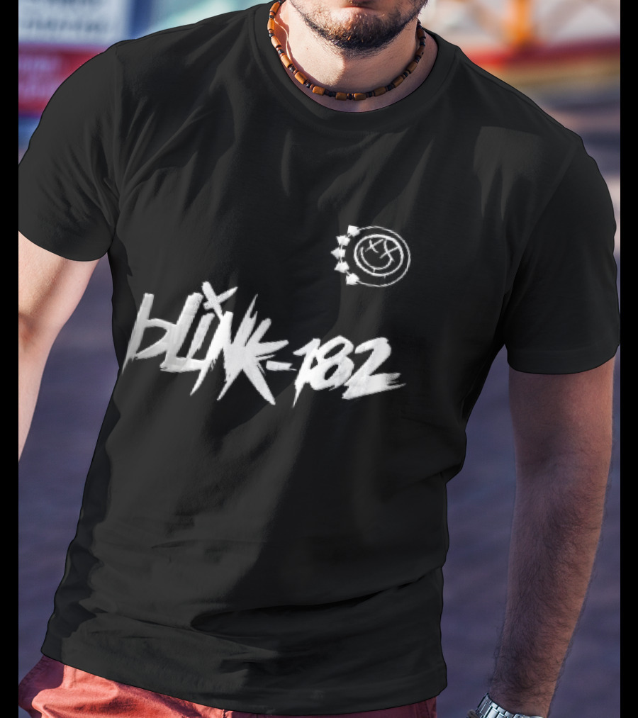 Blink 182 Graffiti Style Smiley Face T-Shirt