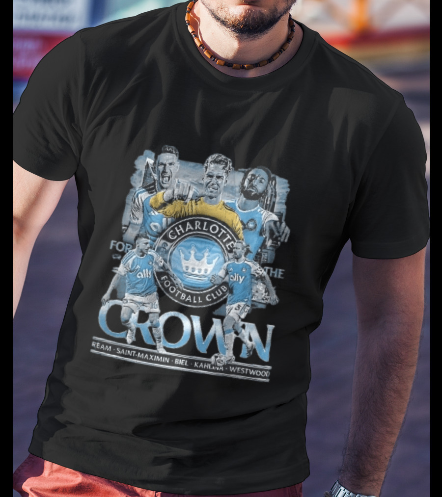 Charlotte Football Club Crown Ream Saint Maximin Biel Kahlina Westwood Players Celebrating T-Shirt