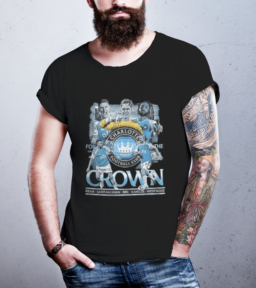 Charlotte Football Club Crown Ream Saint Maximin Biel Kahlina Westwood Players Celebrating T-Shirt