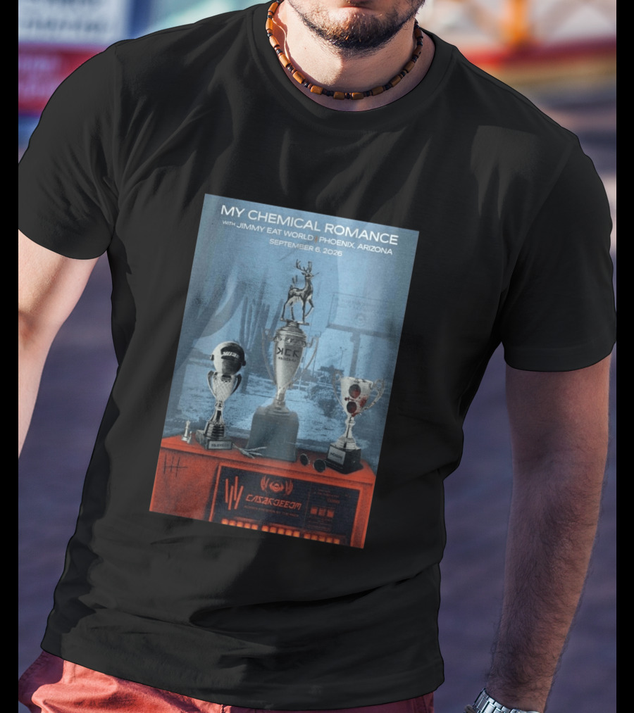 My Chemical Romance With Jimmy Eat World Phoenix Arizona September 6 2026 Trophy T-Shirt