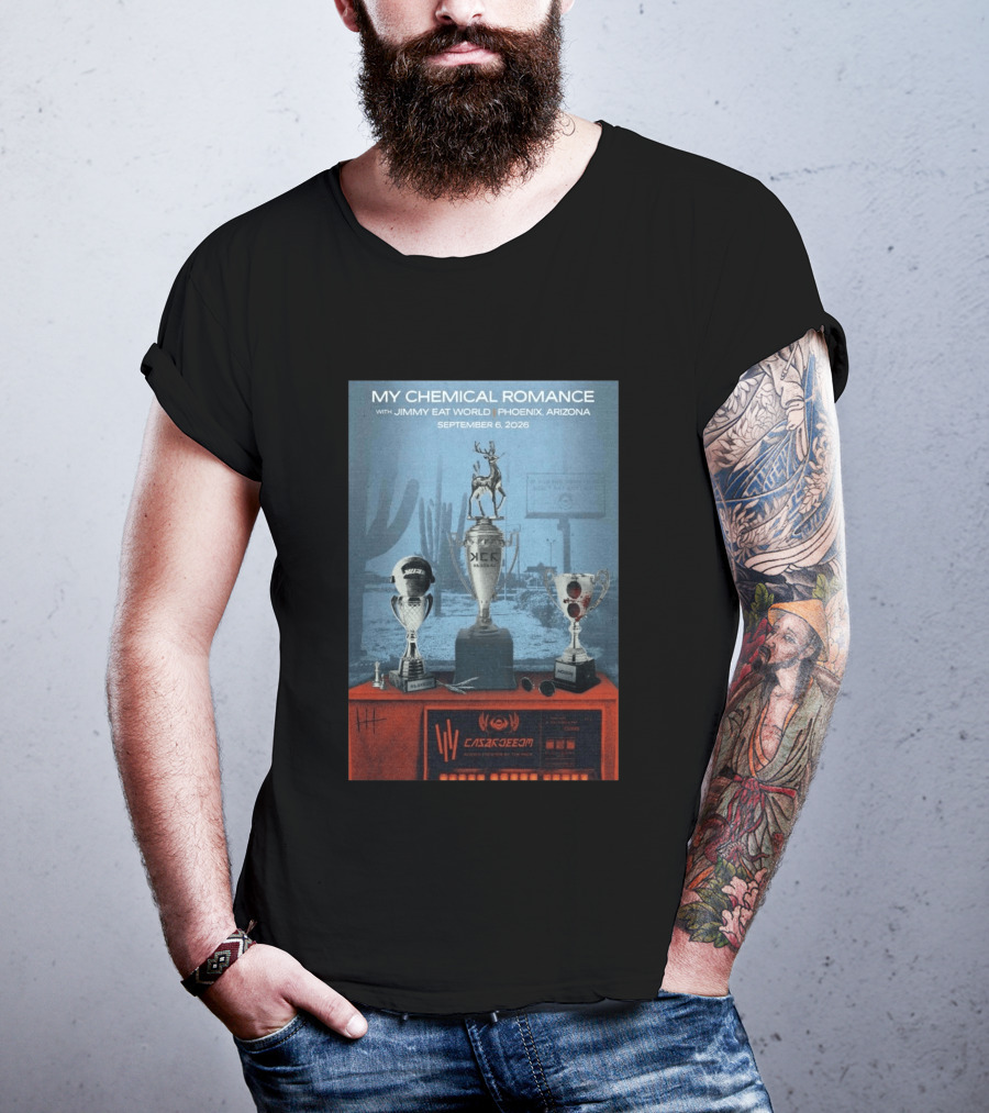 My Chemical Romance With Jimmy Eat World Phoenix Arizona September 6 2026 Trophy T-Shirt