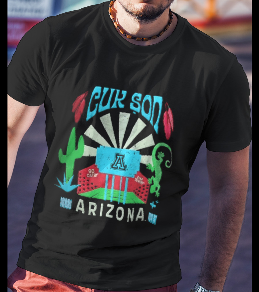 Arizona Go Cats Bear Down Cactus Lizard Desert T-Shirt