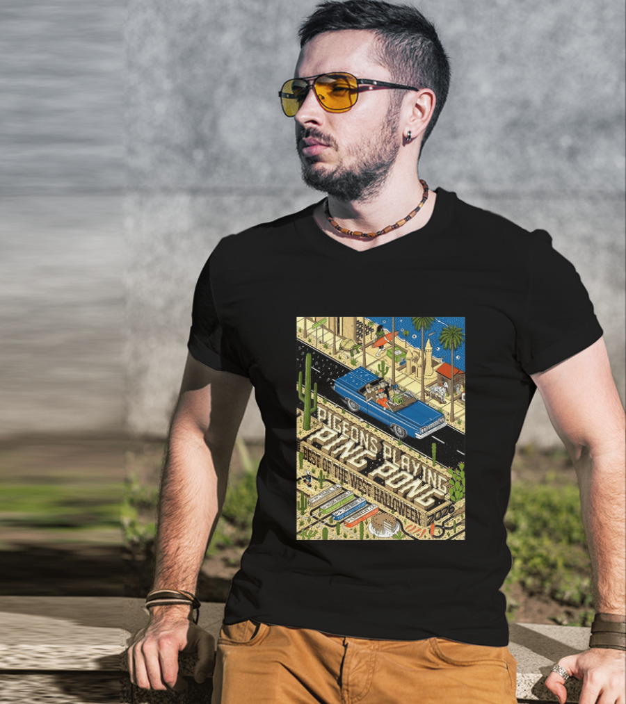 Pigeons Playing Ping Pong Best Of The West Halloween 2026 West Coast Run Arizona California October 29 November 1 T-Shirt