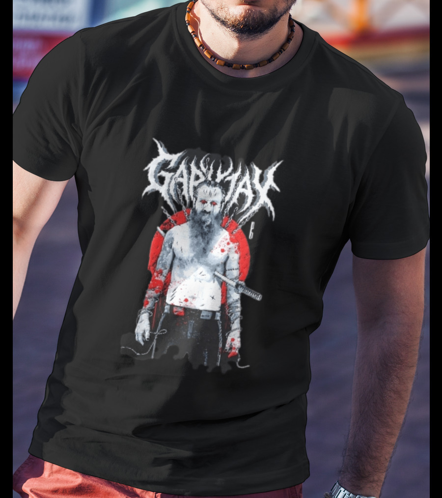 Gapjax Bloody Man Katana Sword Barbed Wire T-Shirt