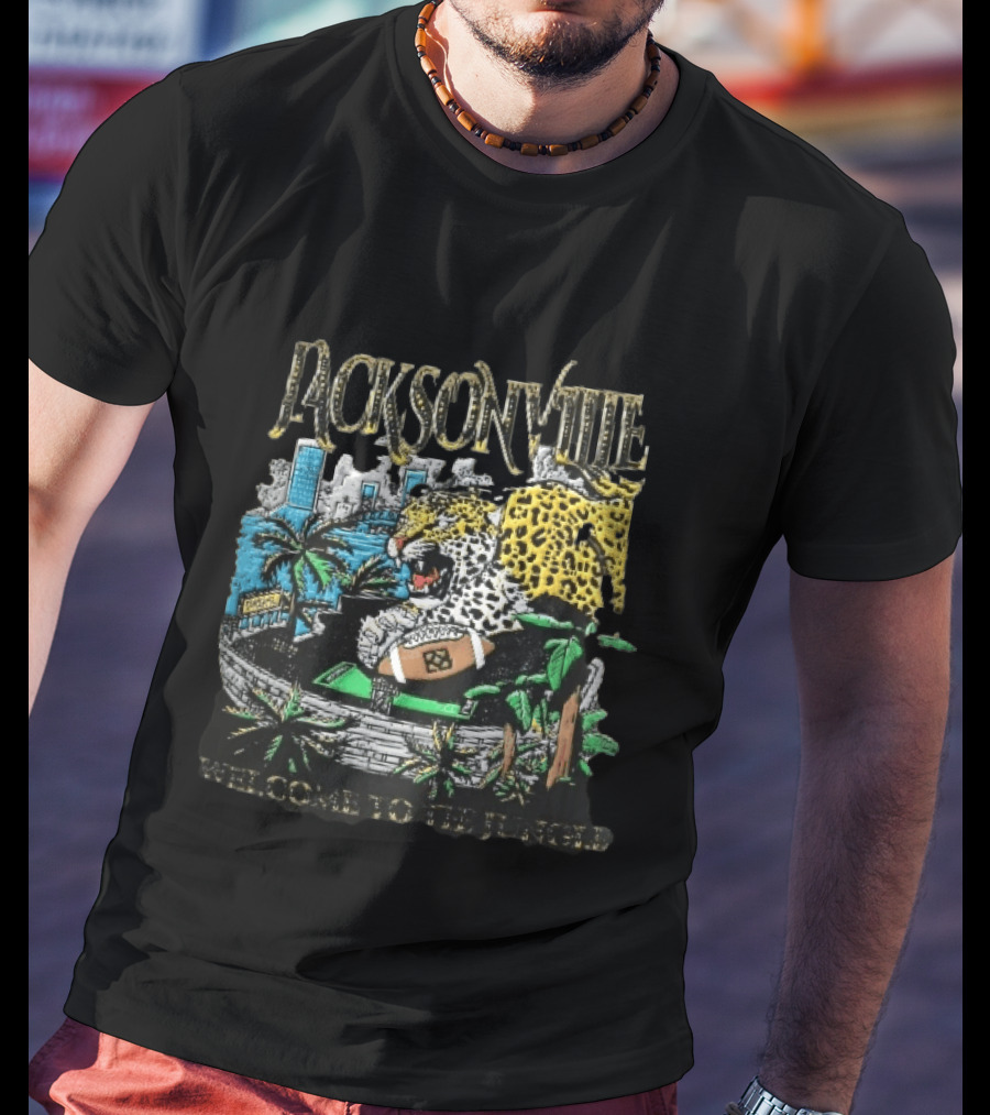 Jacksonville Welcome To The Jungle Leopard Football Stadium T-Shirt